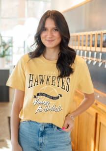 Gameday Social Iowa Hawkeyes Womens Gold Rodman Womens Basketball Short Sleeve T-Shirt