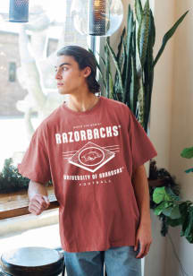 Gameday Social Arkansas Razorbacks Womens Red Lance Diamond Short Sleeve T-Shirt