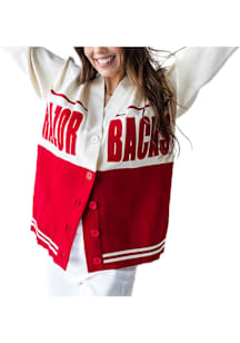 Gameday Social Arkansas Razorbacks Womens Crimson Carley Long Sleeve Cardigan