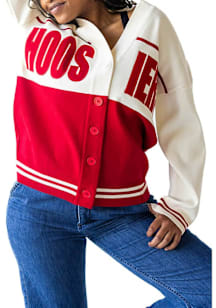 Gameday Social Indiana Hoosiers Womens Crimson Carley Long Sleeve Cardigan