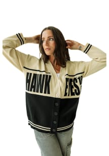 Womens Iowa Hawkeyes Black Gameday Social Carley Long Sleeve Cardigan