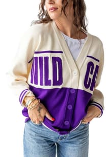Womens K-State Wildcats Lavender Gameday Social Carley Long Sleeve Cardigan