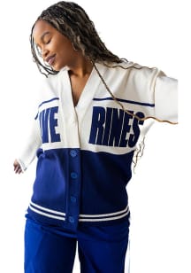 Womens Michigan Wolverines Blue Gameday Social Carley Long Sleeve Cardigan