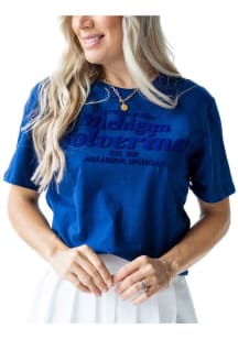 Michigan Wolverines Blue Gameday Social Hansen Brush Short Sleeve T-Shirt