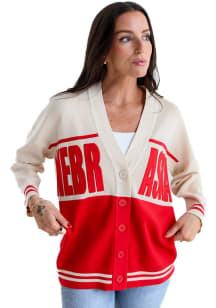 Gameday Social Nebraska Cornhuskers Womens Red Carley Long Sleeve Cardigan