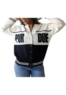 Womens Purdue Boilermakers Black Gameday Social Carley Long Sleeve Cardigan