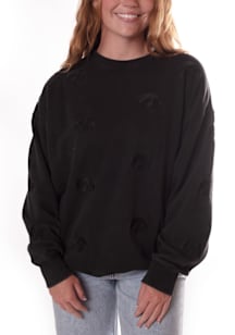 Gameday Social Iowa Hawkeyes Womens Black Ritter Repeat Crew Sweatshirt