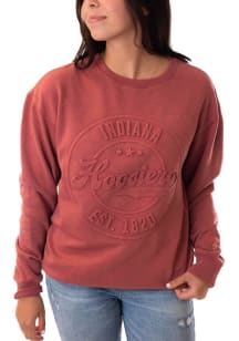 Womens Indiana Hoosiers Crimson Gameday Social Carson Circle Crew Sweatshirt