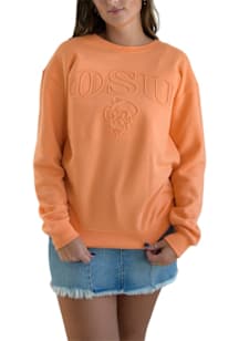 Gameday Social Oklahoma State Cowboys Womens Orange Easley Embossed Crew Sweatshirt