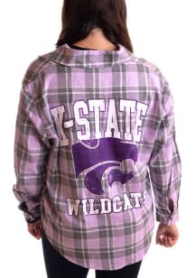 Womens K-State Wildcats Lavender Gameday Social Meyer Long Sleeve Dress Shirt