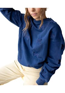 Gameday Social Michigan Wolverines Womens Yellow Ritter Repeat Crew Sweatshirt