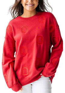 Gameday Social Ohio State Buckeyes Womens Red Ritter Repeat Crew Sweatshirt