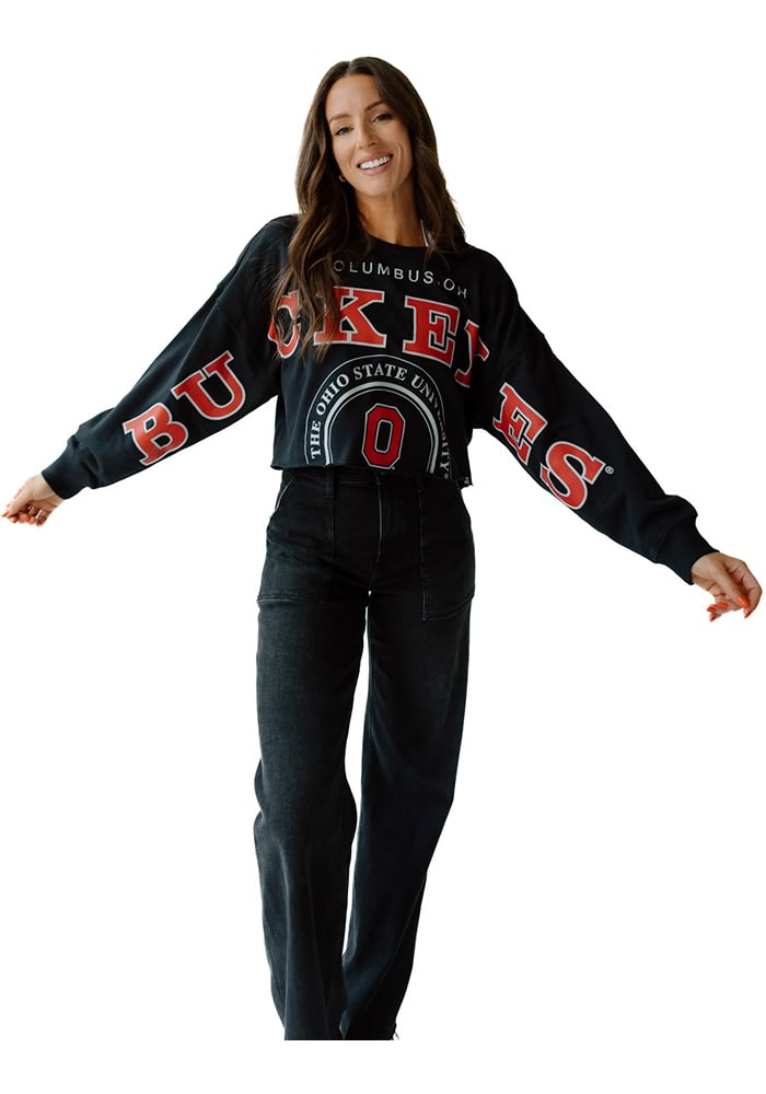 Gameday Social Womens BLACK Ohio State Buckeyes Phipps Split Long