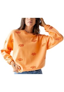 Gameday Social Oklahoma State Cowboys Womens Orange Ritter Repeat Crew Sweatshirt