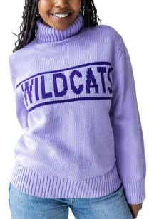 Womens K-State Wildcats Lavender Gameday Social Turtleneck Long Sleeve Sweater