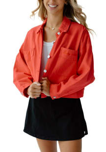 Womens Ohio State Buckeyes Red Gameday Social Sanders Light Weight Jacket