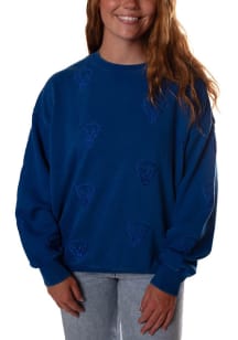 Womens Pitt Panthers Blue Gameday Social Ritter Repeat Crew Sweatshirt