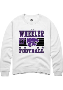 Ben Wheeler Rally Mens White K-State Wildcats NIL Striped Player Crew