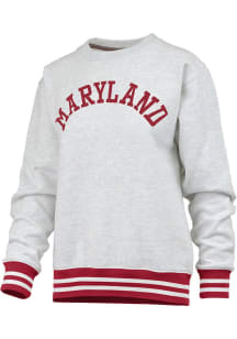 Pressbox Maryland Terrapins Womens Grey Santa Clara Crew Sweatshirt