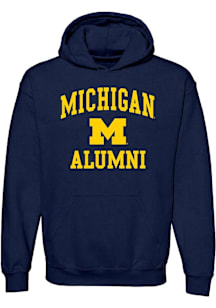 Michigan Wolverines Mens Navy Blue Arch Alumni Long Sleeve Hoodie