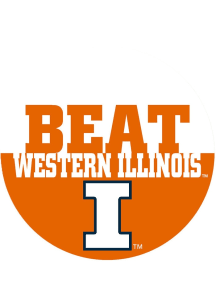 Orange Illinois Fighting Illini BEAT Western Illinois 3&quot; Button
