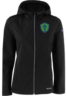 Cutter and Buck Seattle Sounders FC Womens Black Evoke Light Weight Jacket