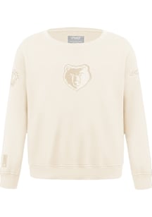 Pro Standard Memphis Grizzlies Youth White Neutral Long Sleeve Crew Sweatshirt