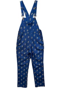 Wes and Willy Kansas Jayhawks Mens Blue Allover Logo Overall Overalls