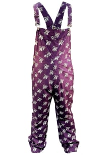 Wes and Willy K-State Wildcats Mens Purple Allover Logo Overall Pants
