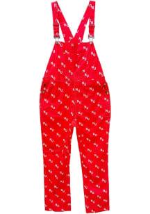 Mens Nebraska Cornhuskers Red Wes and Willy Allover Logo Overall Pants