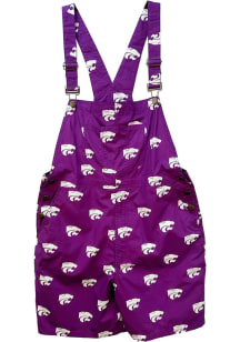 Wes and Willy K-State Wildcats Mens Purple Allover Logo Overall Shorts