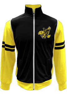 Mens Iowa Hawkeyes Black Wes and Willy Vault Tricot Long Sleeve Track Jacket