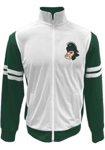 Mens Michigan State Spartans Black Wes and Willy Vault Tricot Long Sleeve Track Jacket