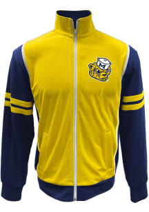 Mens Michigan Wolverines Navy Blue Wes and Willy Vault Tricot Long Sleeve Track Jacket