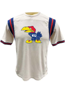 Wes and Willy Kansas Jayhawks Blue Vault Yoke Short Sleeve Fashion T Shirt