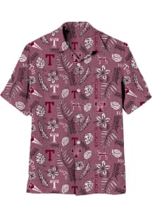 Wes and Willy Texas A&amp;M Aggies Mens Maroon Vintage Wash Floral Short Sleeve Dress Shirt