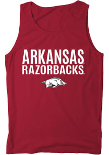 Arkansas Razorbacks Mens Red Pigment Dyed Short Sleeve Tank Top