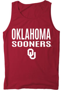 Wes and Willy Oklahoma Sooners Mens Crimson Pigment Dyed Short Sleeve Tank Top