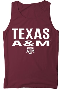 Wes and Willy Texas A&amp;M Aggies Mens Maroon Pigment Dyed Short Sleeve Tank Top