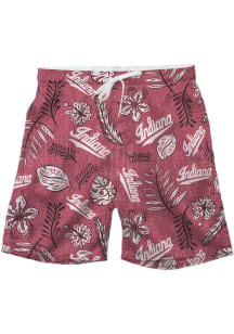 Wes and Willy Indiana Hoosiers Mens Cardinal Vintage Floral Swim Trunks