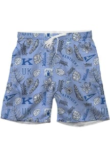 Wes and Willy Kentucky Wildcats Mens Blue Vintage Floral Swim Trunks
