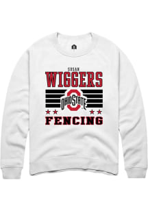 Susan Wiggers Rally Mens White Ohio State Buckeyes NIL Striped Player Crew