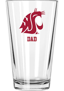 Washington State Cougars Dad 16 oz Pint Glass - White