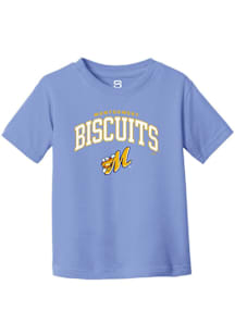 Summit Sportswear Montgomery Biscuits Toddler Light Blue Arch Mascot Short Sleeve T-Shirt