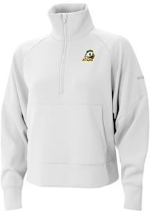 Columbia Oregon Ducks Womens White Heat Seal Wickham Hills Qtr Zip Pullover