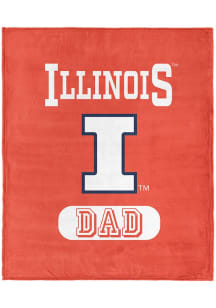 Orange Illinois Fighting Illini Dad Silk Touch Fleece Blanket