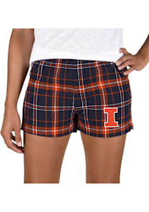 Womens Illinois Fighting Illini Orange Concepts Sport Ultimate Flannel Shorts