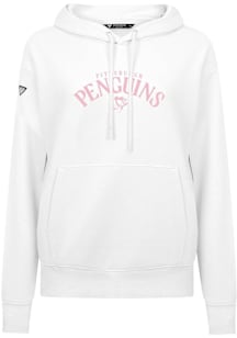 Levelwear Pittsburgh Penguins Womens White Adorn Arched Hooded Sweatshirt