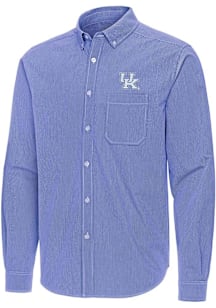 Antigua Kentucky Wildcats Mens Blue Porter Long Sleeve Dress Shirt
