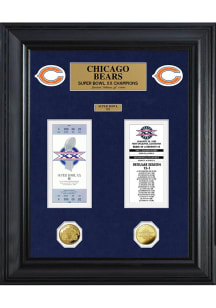 Chicago Bears Super Bowl Ticket Collection Plaque